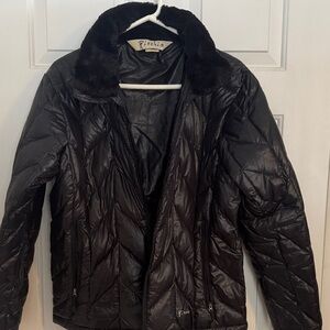 Rischio black quilted down puffer Women's Jacket size large